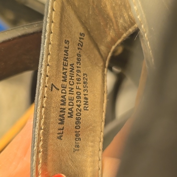 Sam & Libby Womens Black tong cork platform Wedge Sandals Silver CUTE! Sz.7 - Picture 10 of 13